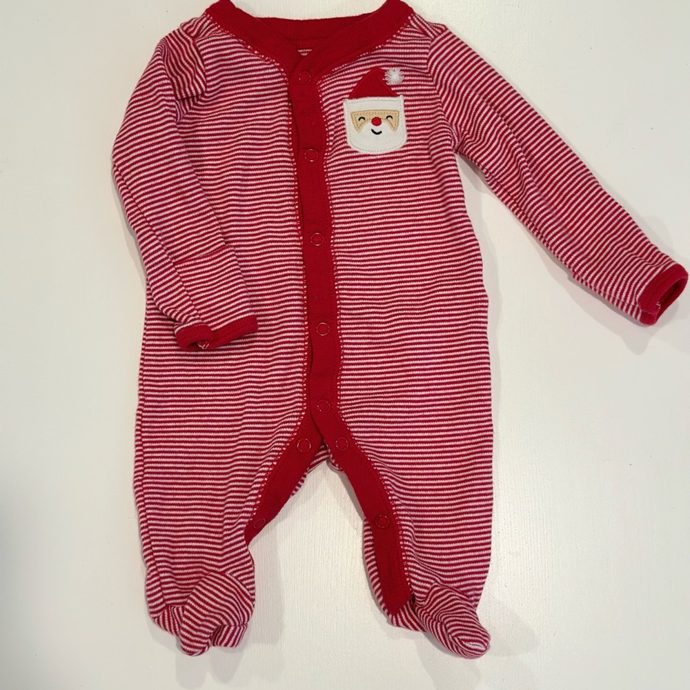 Carter's Red and White Striped Footie
